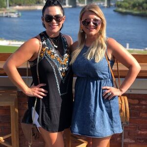 Black Geometric Patterned Free People Tunic